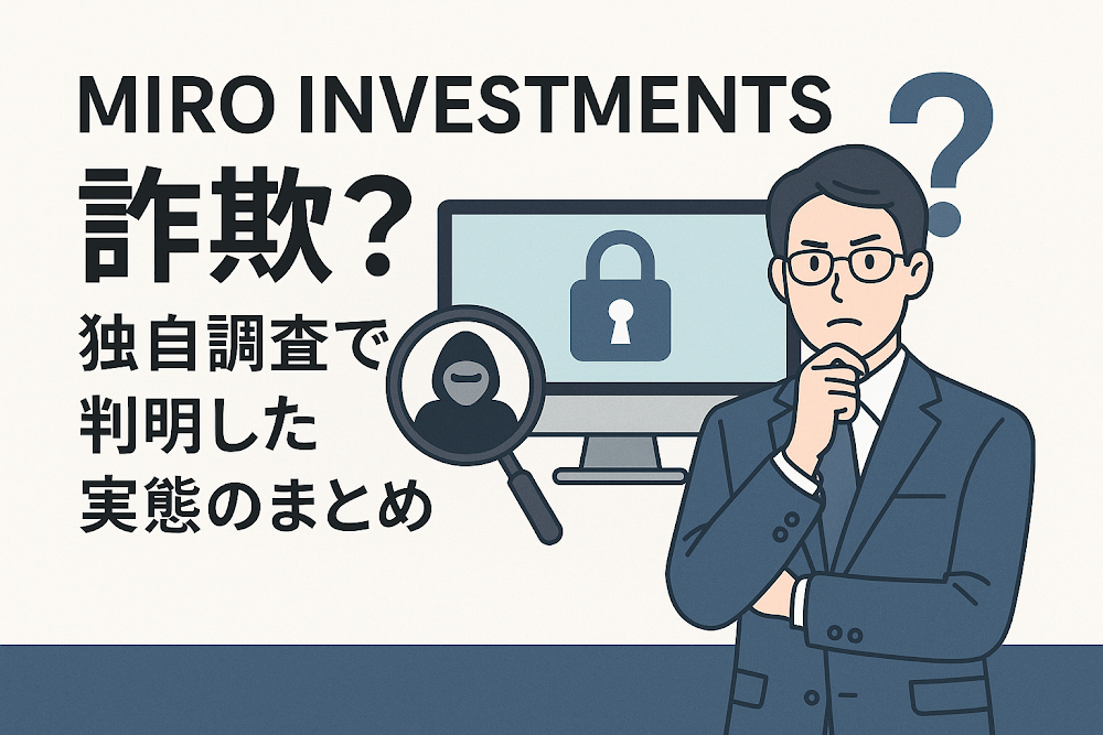 MIRO INVESTMENTSは詐欺？独自調査で判明した実態のまとめ