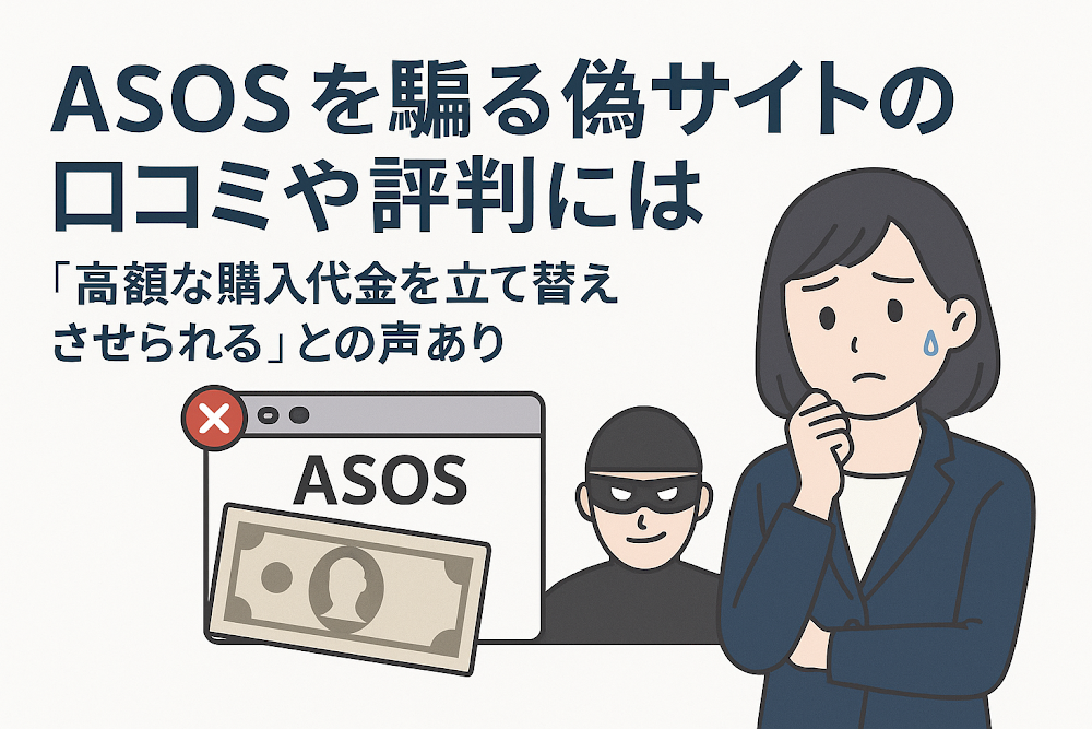 ASOSを騙る偽サイトの口コミや評判には「高額な購入代金を立て替えさせられる」との声あり