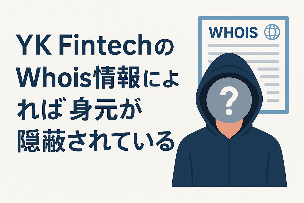YK FintechのWhois情報によれば身元が隠蔽されている
