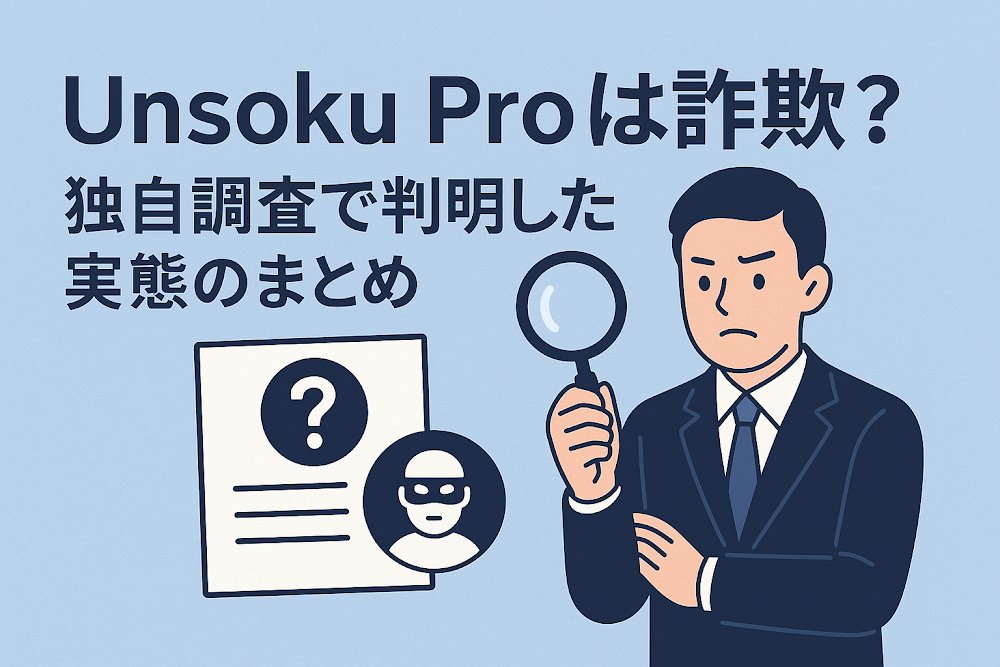 Unsoku Proは詐欺?独自調査で判明した実態のまとめ