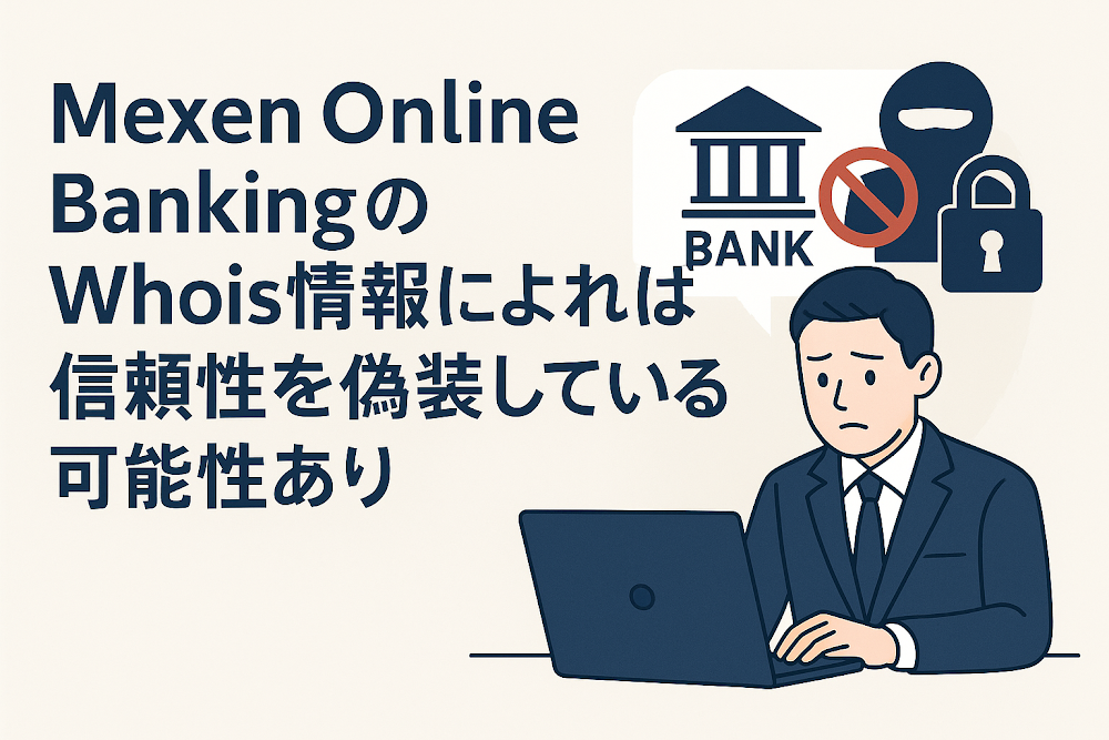 Mexen Online BankingのWhois情報によれば信頼性を偽装している可能性あり
