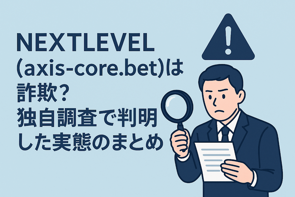 NEXTLEVEL（axis-core.bet）は詐欺？独自調査で判明した実態のまとめ