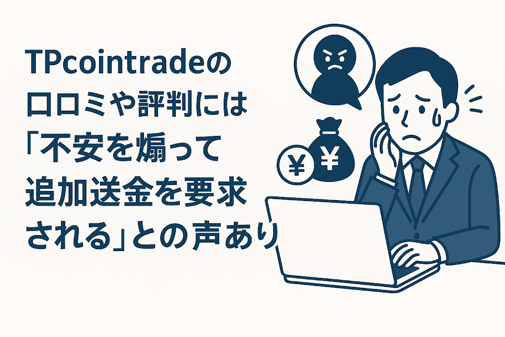 TPcointradeの口コミや評判には「不安を煽って追加送金を要求される」との声あり