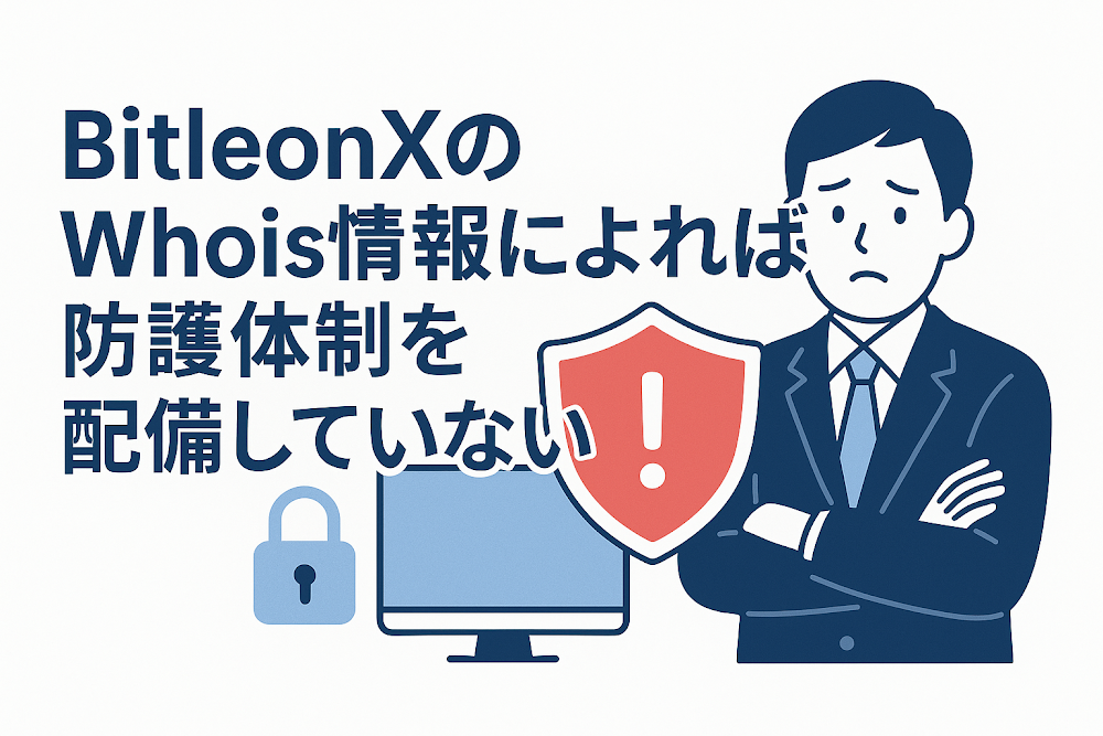 BitleonXのWhois情報によれば防護体制を配備していない