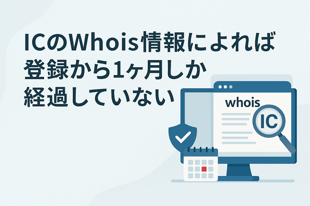 IC(icoinmx.com)のWhois情報によれば登録から1ヶ月しか経過していない