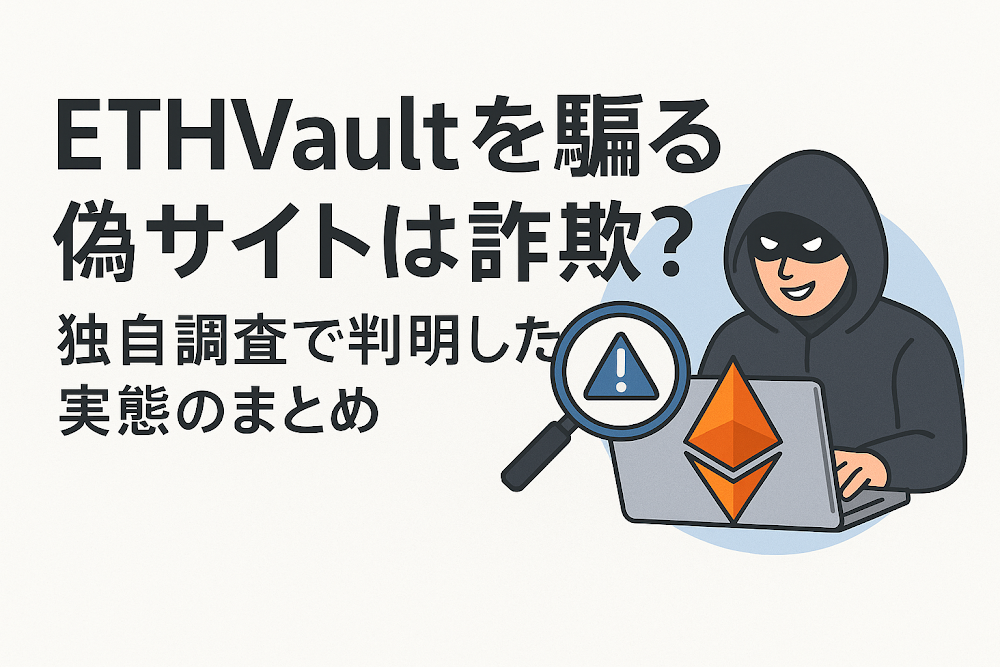 ETHVaultを騙る偽サイトは詐欺？独自調査で判明した実態のまとめ