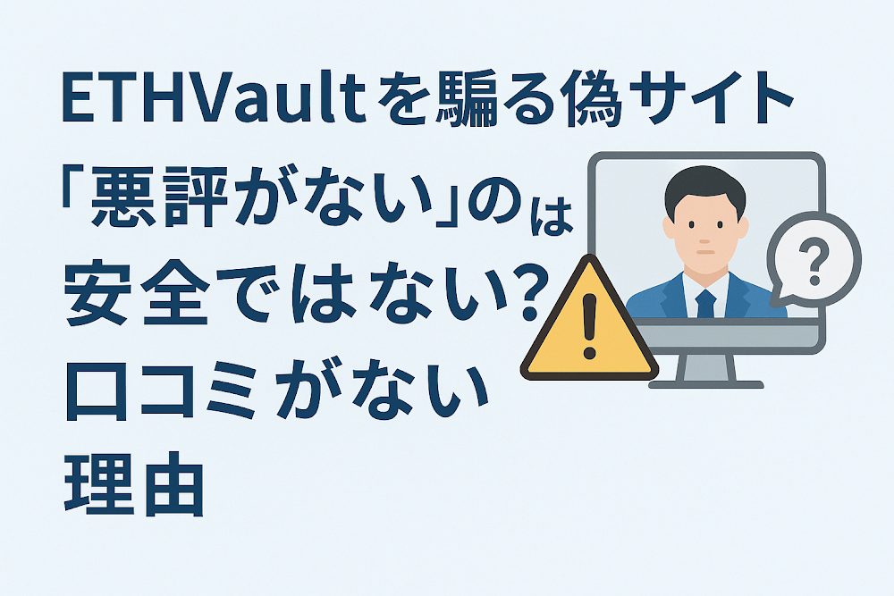 ETHVaultを騙る偽サイトについて「悪評がない」のは安全ではない？口コミがない理由
