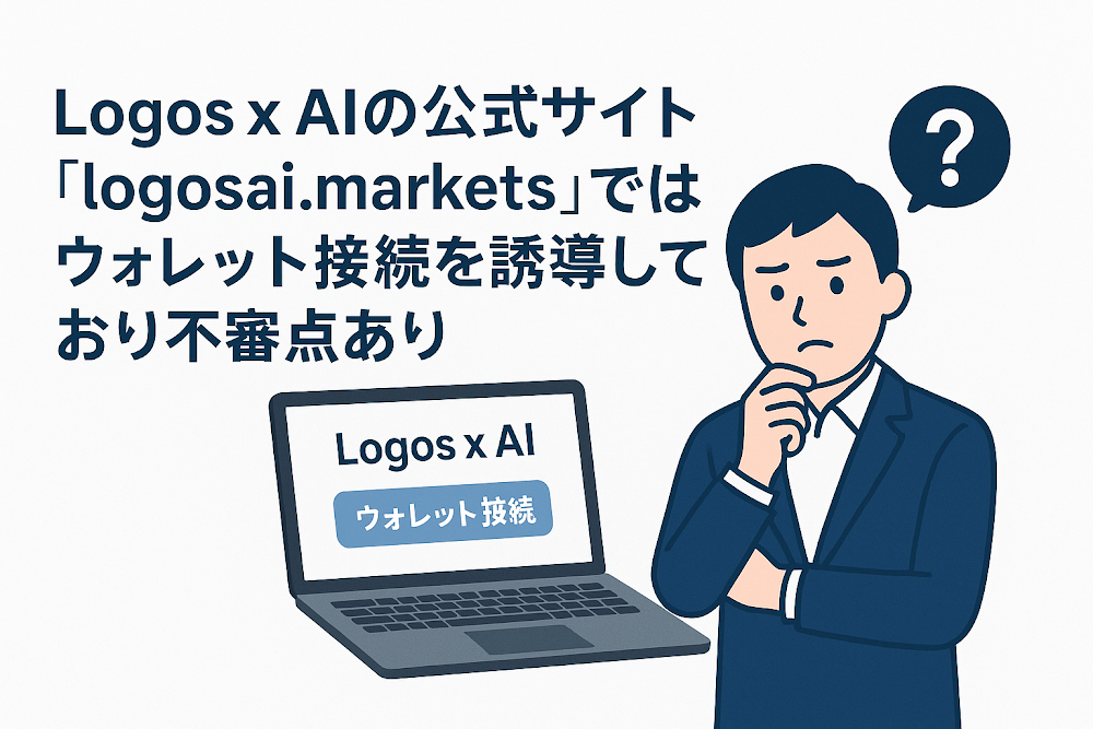 Logos x AIの公式サイト「logosai.markets」ではウォレット接続を誘導しており不審点あり
