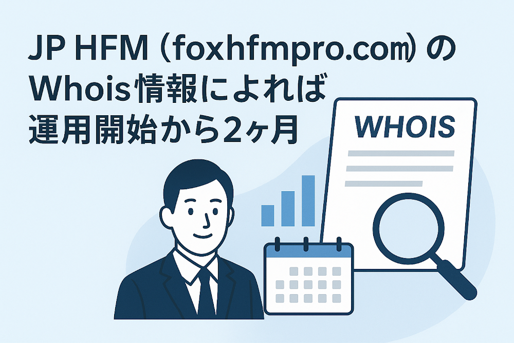 JP HFM(foxhfmpro.com)のWhois情報によれば運用開始から2ヶ月