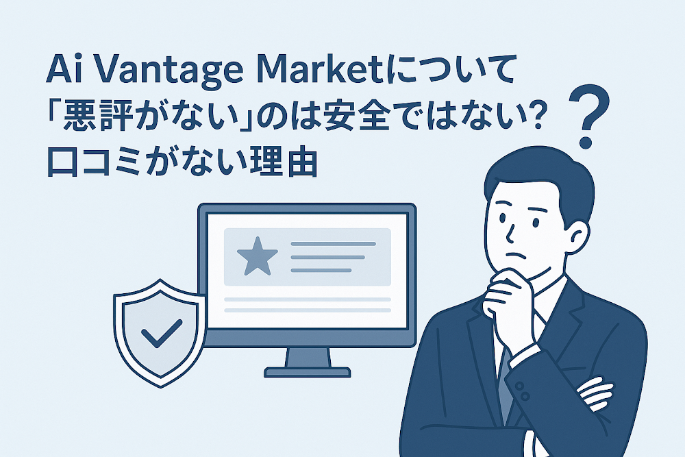 Ai Vantage Marketについて「悪評がない」のは安全ではない？口コミがない理由