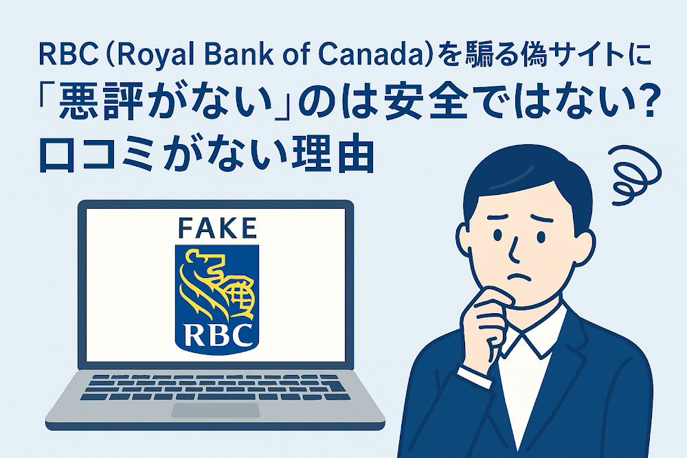 RBC(Royal Bank of Canada)を騙る偽サイトについて「悪評がない」のは安全ではない?口コミがない理由