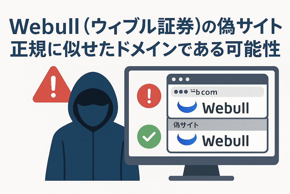 Webull(ウィブル証券)の偽サイトは正規に似せたドメインである可能性