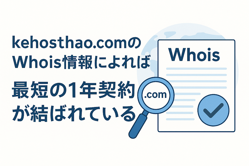 kehosthao.comのWhois情報によれば最短の1年契約が結ばれている