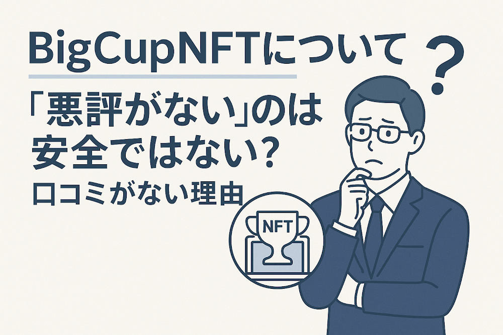 BigCupNFTについて「悪評がない」のは安全ではない?口コミがない理由