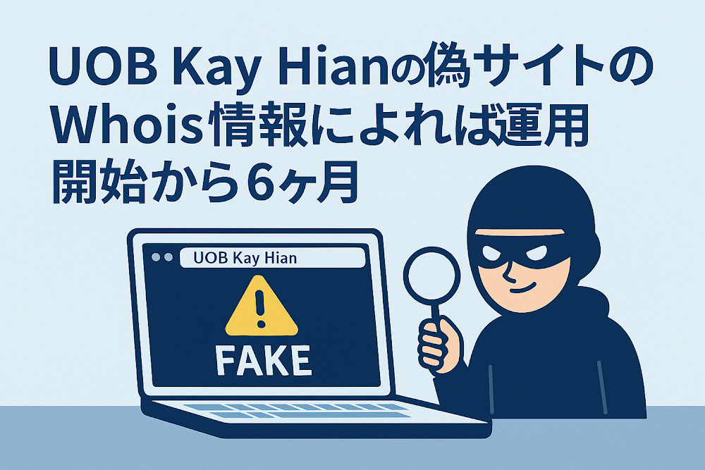 UOB Kay Hianの偽サイトのWhois情報によれば運用開始から6ヶ月