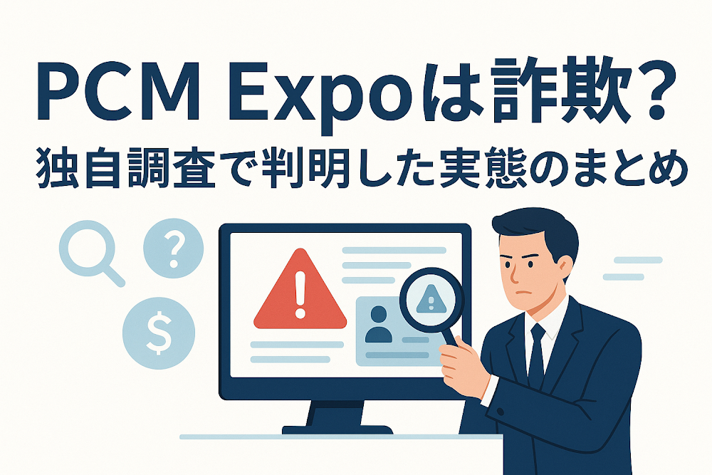 PCM Expoは詐欺?独自調査で判明した実態のまとめ