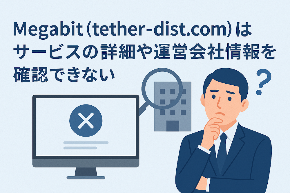 Megabit（tether-dist.com）はサービスの詳細や運営会社情報を確認できない