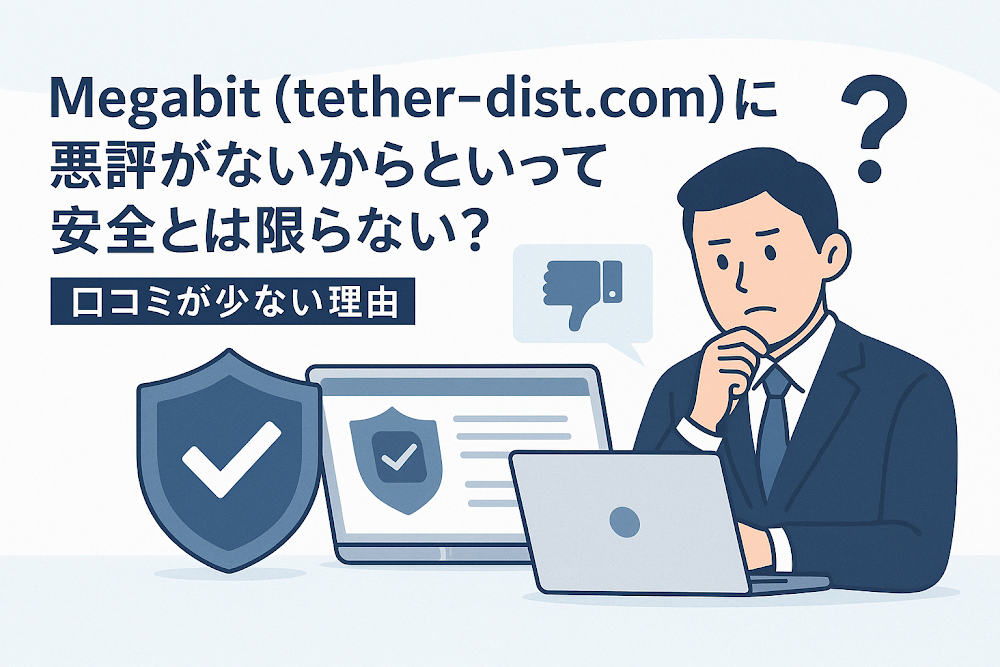 Megabit（tether-dist.com）に悪評がないからといって安全とは限らない？口コミが少ない理由