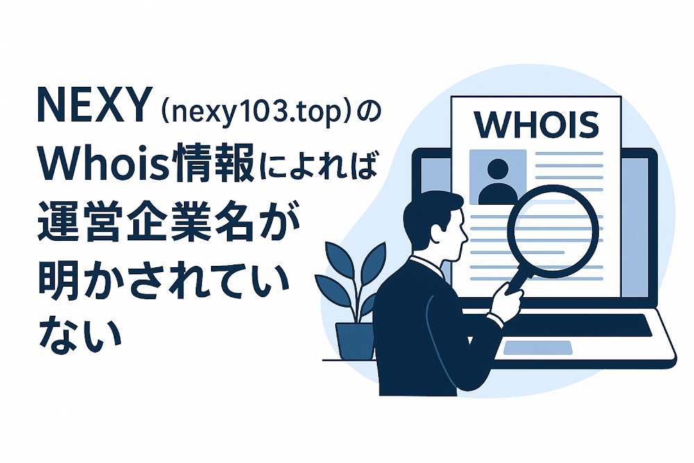 NEXY(nexy103.top)のWhois情報によれば運営企業名が明かされていない
