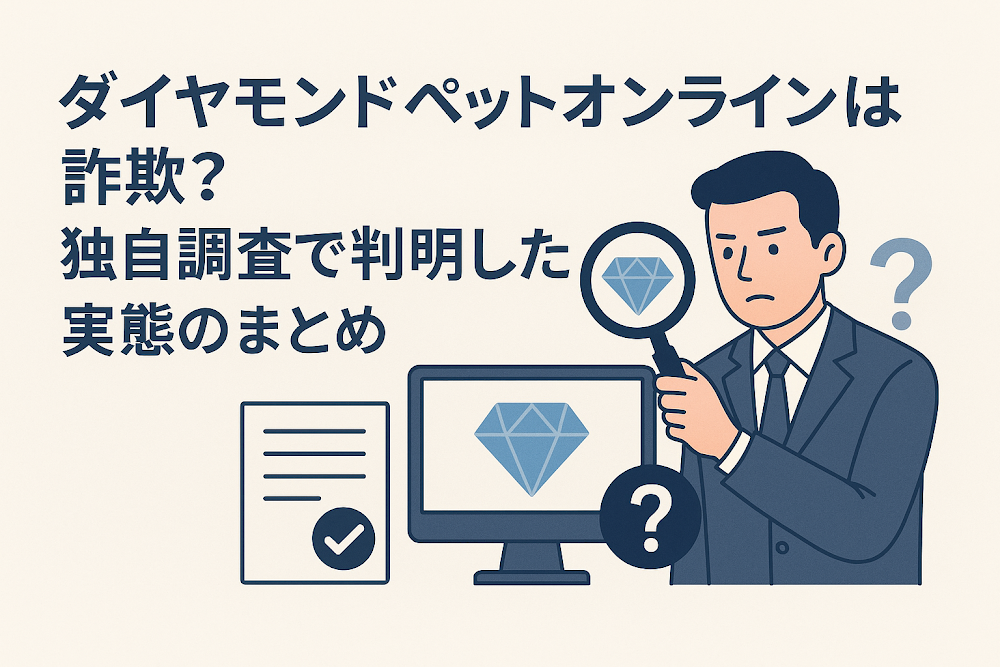 ダイヤモンドペットオンライン（diamondpet.online）は詐欺？独自調査で判明した実態のまとめ