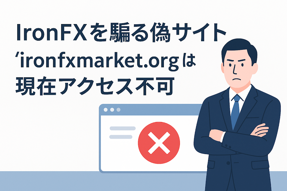 IronFXを騙る偽サイト「ironfxmarket.org」は現在アクセス不可