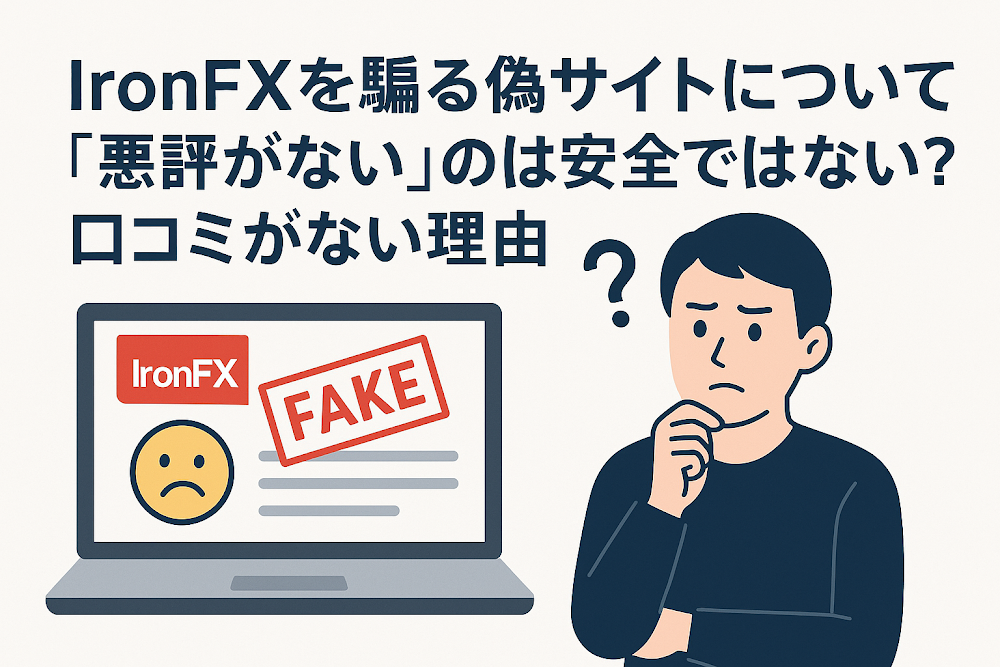 IronFXを騙る偽サイトについて「悪評がない」のは安全ではない?口コミがない理由