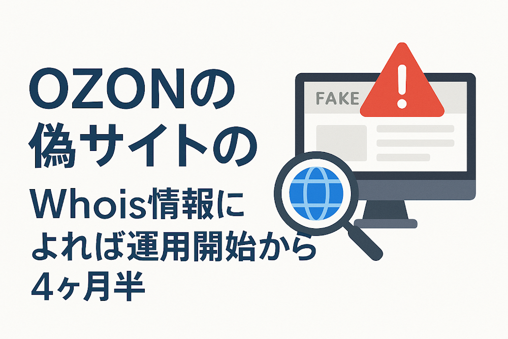 OZONの偽サイトのWhois情報によれば運用開始から4ヶ月半