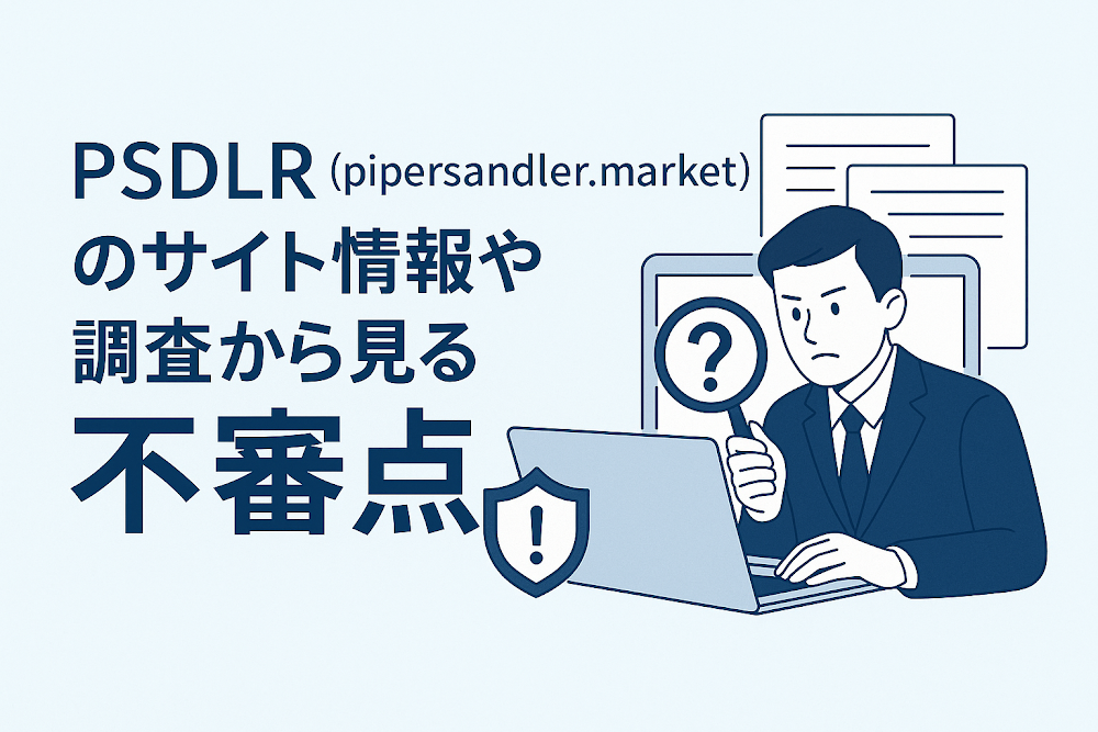 PSDLR（pipersandler.market）のサイト情報や調査から見る不審点