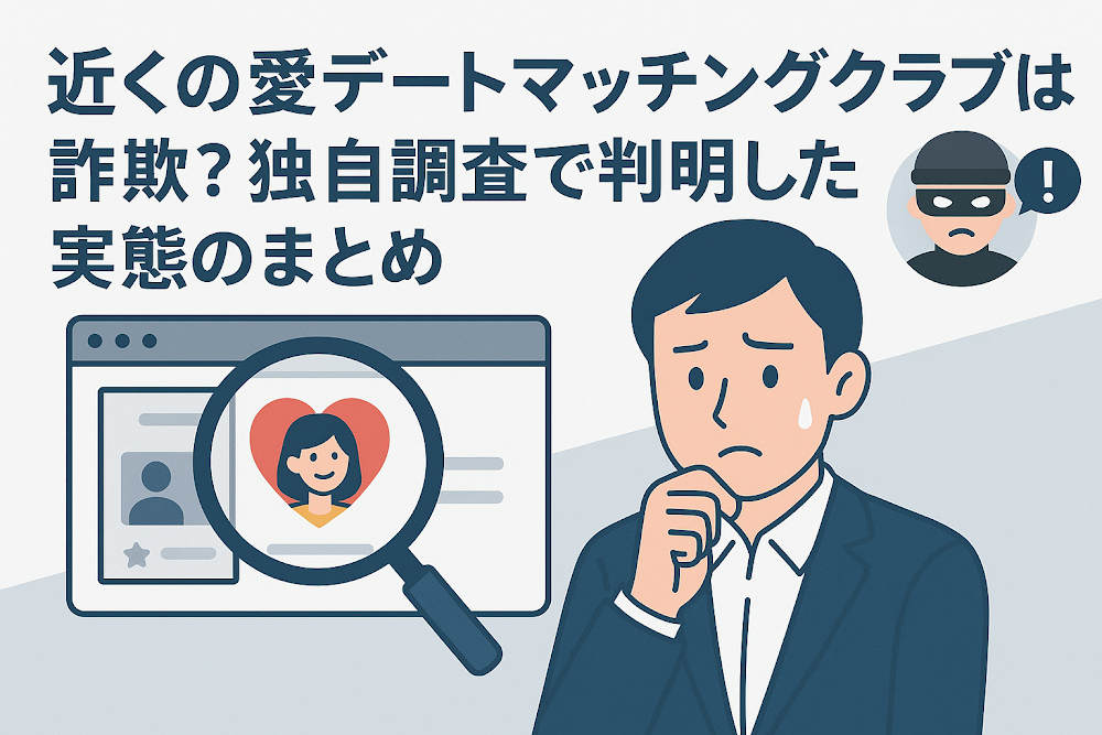 近くの愛デートマッチングクラブは詐欺?独自調査で判明した実態のまとめ