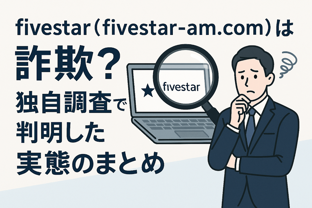 fivestar(fivestar-am.com)は詐欺?独自調査で判明した実態のまとめ