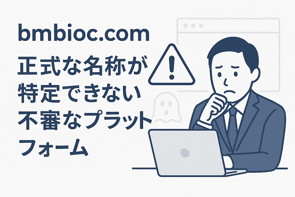 bmbioc.comは正式な名称が特定できない不審なプラットフォーム